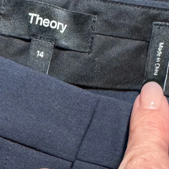 THEORY DEMITRIA NOCTURNE NAVY GOOD LIGHTWEIGHT WOOL SUIT SEPARATES PANT SZ 14 - Picture 9 of 9